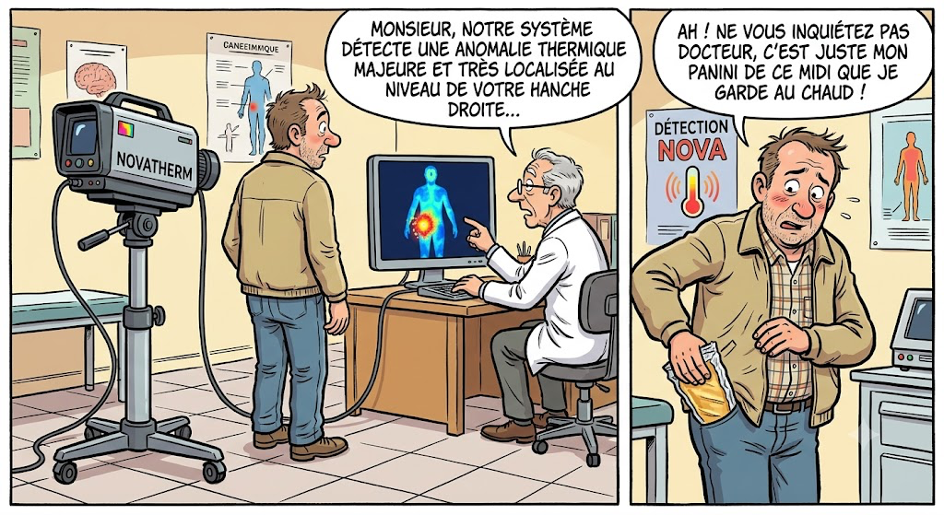 Dessin humoristique NovaTherm - Le Panini au chaud